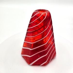 Red And White Swirl Blown Glass Oil Lamp - READ